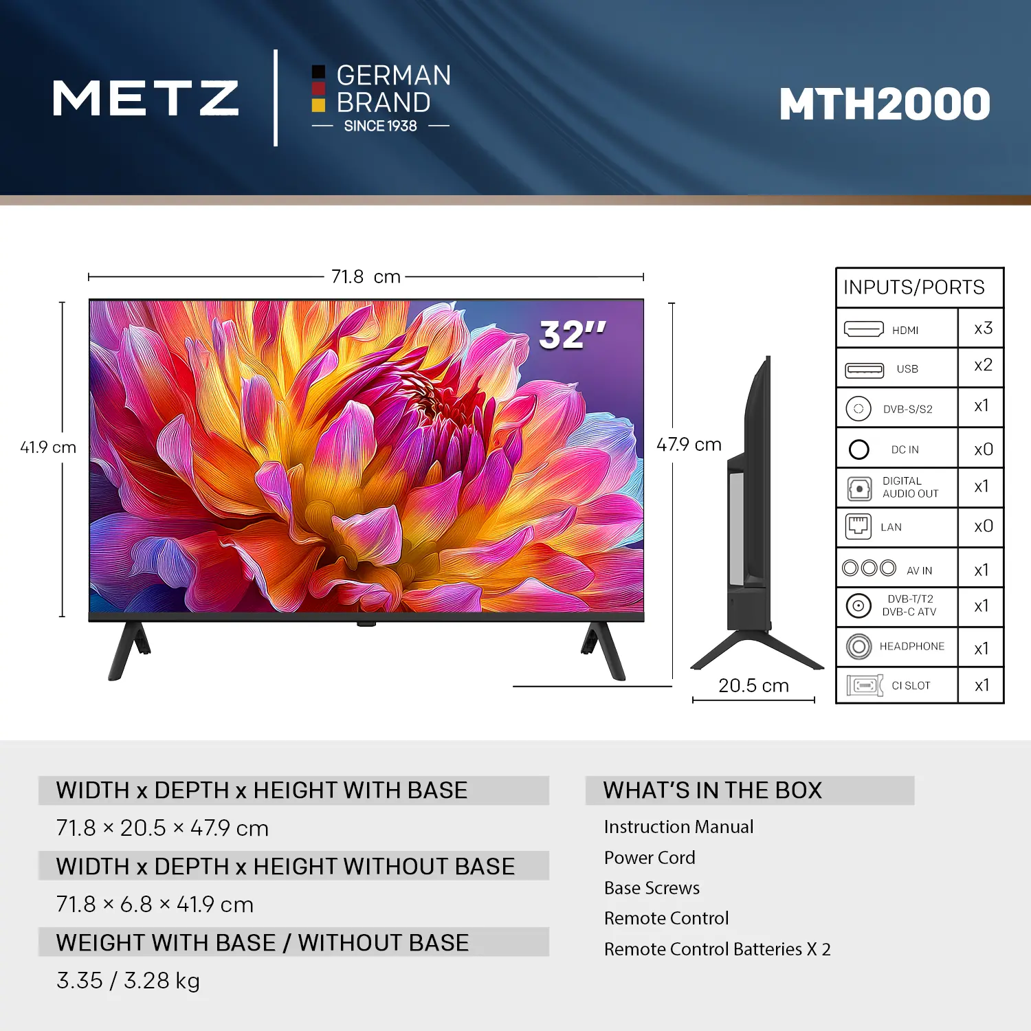 METZ Телевизор 32" DLED HD Ready 1366x768, 2x8W - image 6
