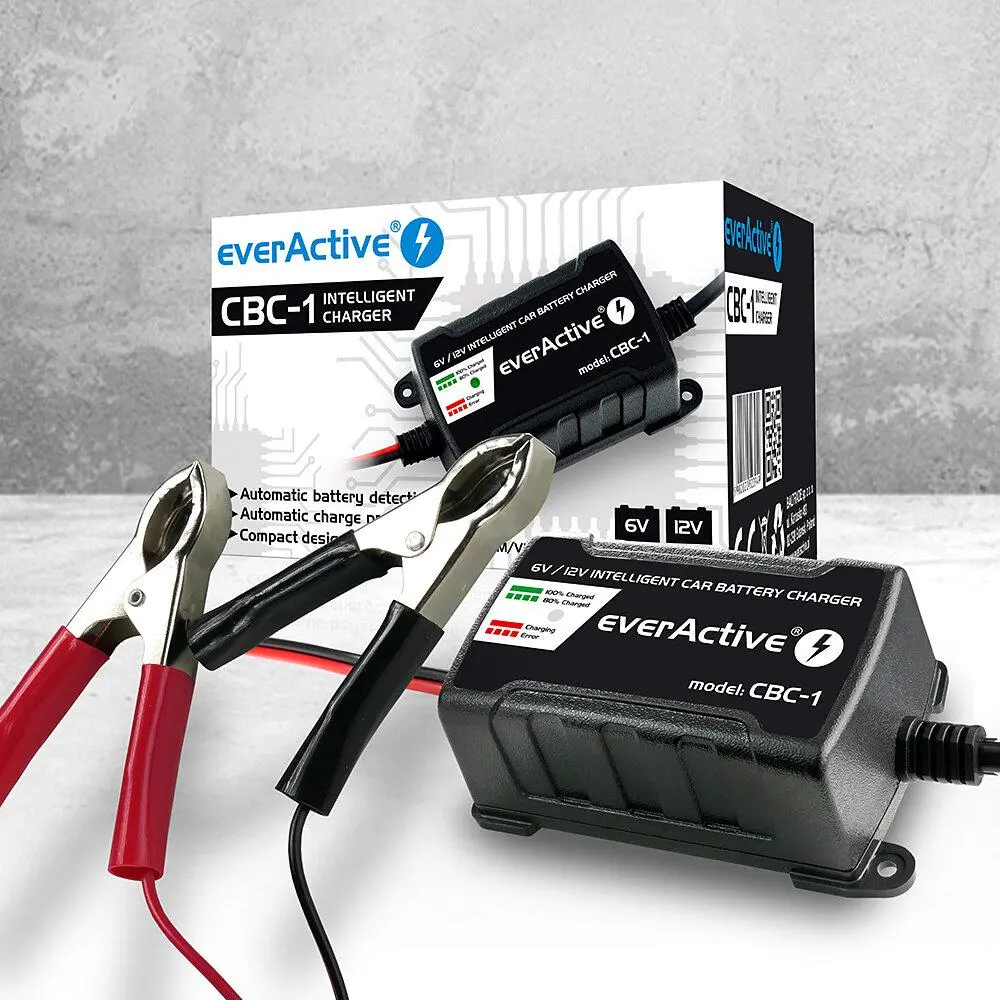 Зарядно процесорно устройство за акумулатор 6V/12V everActive CBC-1 v2 до 1А за автомобили и мотоциклети - image 4