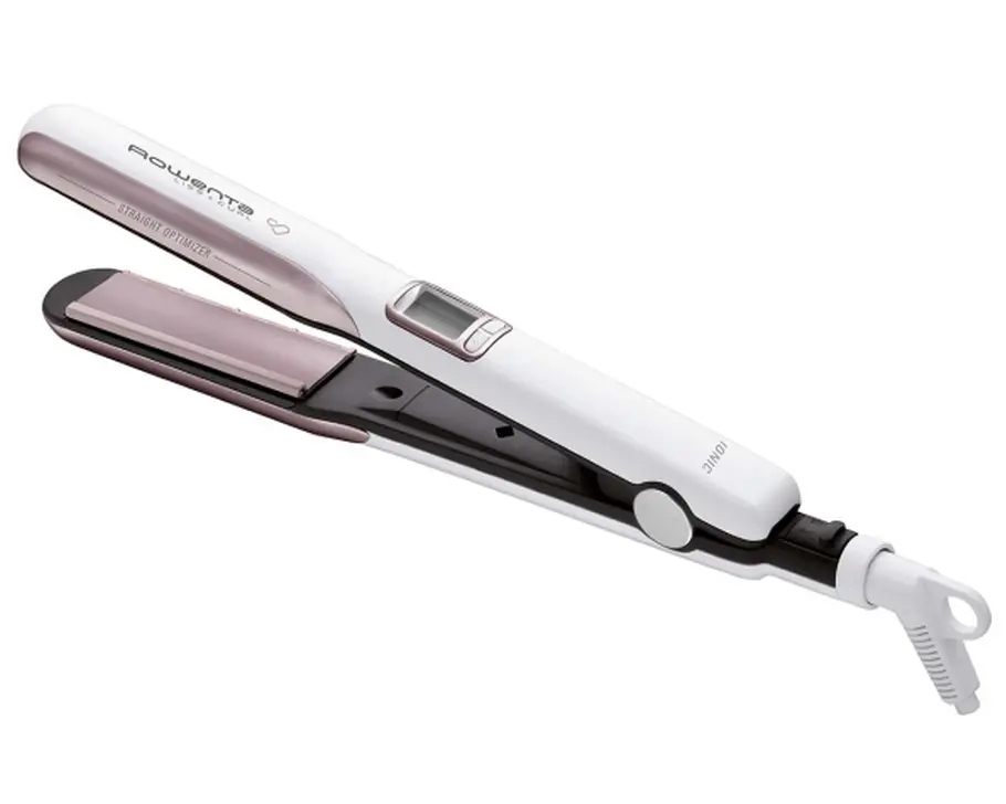 Преса, Rowenta SF7660F0 Liss & Curls Premium Care, cashemere keratin coating, ionic function, liss optimizer (silicon strip), LCD screen, 2 settings (130-200C), fast heat up (30'), auto-off (60"), lock system, floating plates