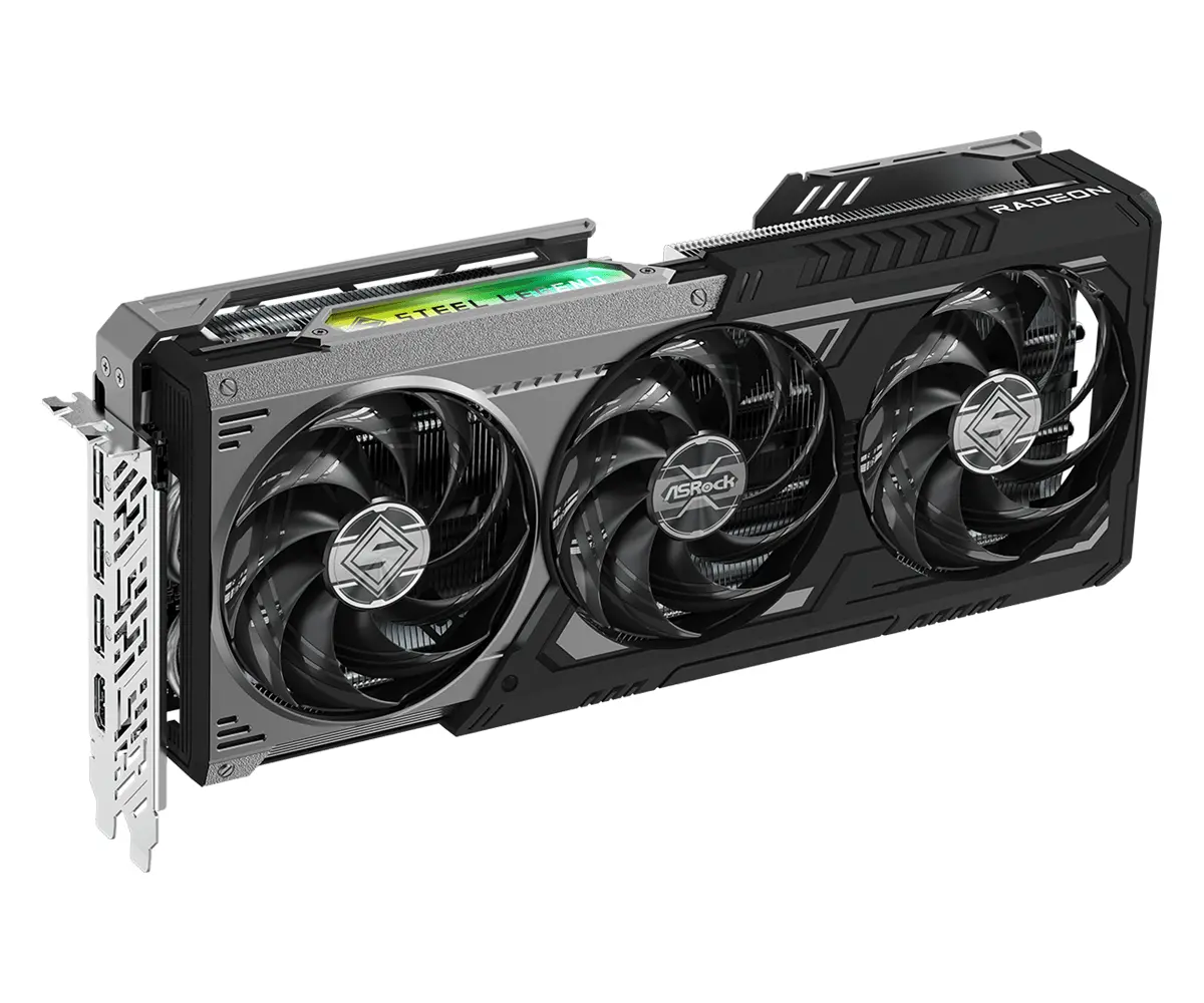 Видео карта ASRock Radeon RX 9070 GRE Steel Legend Dark 12GB OC GDDR6 - image 1