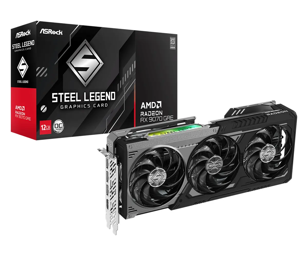 Видео карта ASRock Radeon RX 9070 GRE Steel Legend Dark 12GB OC GDDR6 - image 6