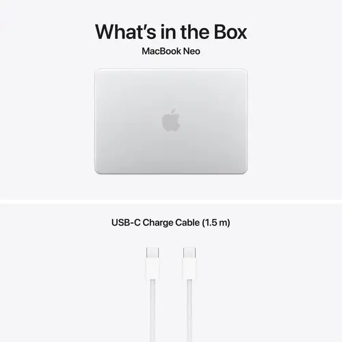 Лаптоп Apple MacBook Neo 13 2026 - 13" 2408 x 1506, A18 Pro, 8GB LPDDR5X, 256GB SSD, Silver - image 3