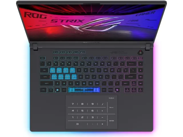 Лаптоп, Asus Strix G16 G615LP-TS215,Intel  Ultra 9 ,16.0 WQXGA(2560X1600),16:10 Bend+500nits, AG,300Hz,DDR5 32GB ( 16GB DDR5-5600 SO-DIMM *2 ) ,1TB , RTX 5070  8GB GDDR7,Wi-Fi 7 ,Backlit Chiclet Keyboard 4-Zone RGB,NO OS,Eclipse Gray + ROG Backpack - image 3