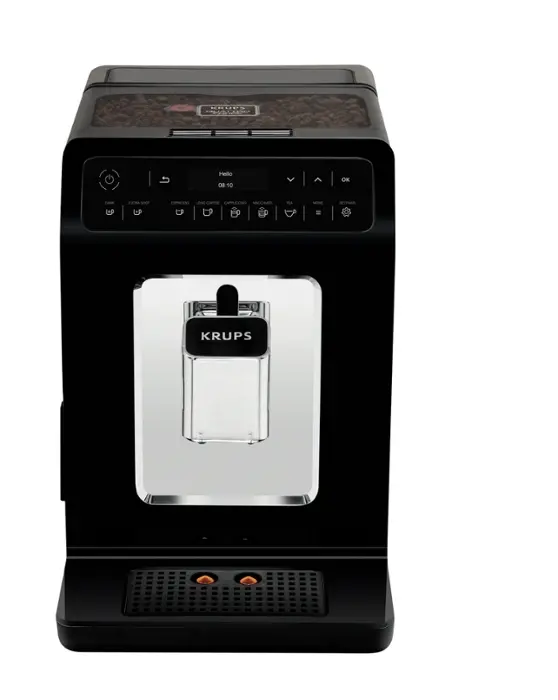 Espressor automat, Krups EA890810, Evidence Fully Auto Espresso Machine, 1450W, display LED, rezervor de apă 2.3l, negru/crom