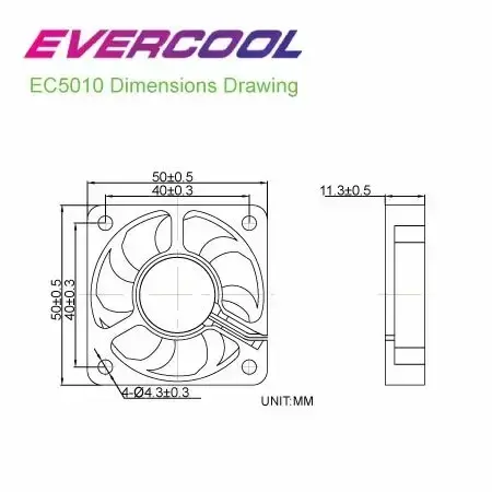 Evercool Вентилатор Fan 50x50x10 2Ball (4500 RPM) EC5010M12BA - image 2