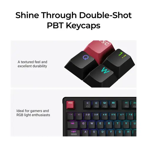 Геймърска Механична клавиатура Keychron C3 Pro 8K QMK - Super Red Switch, Hot-Swappable, RGB - image 4
