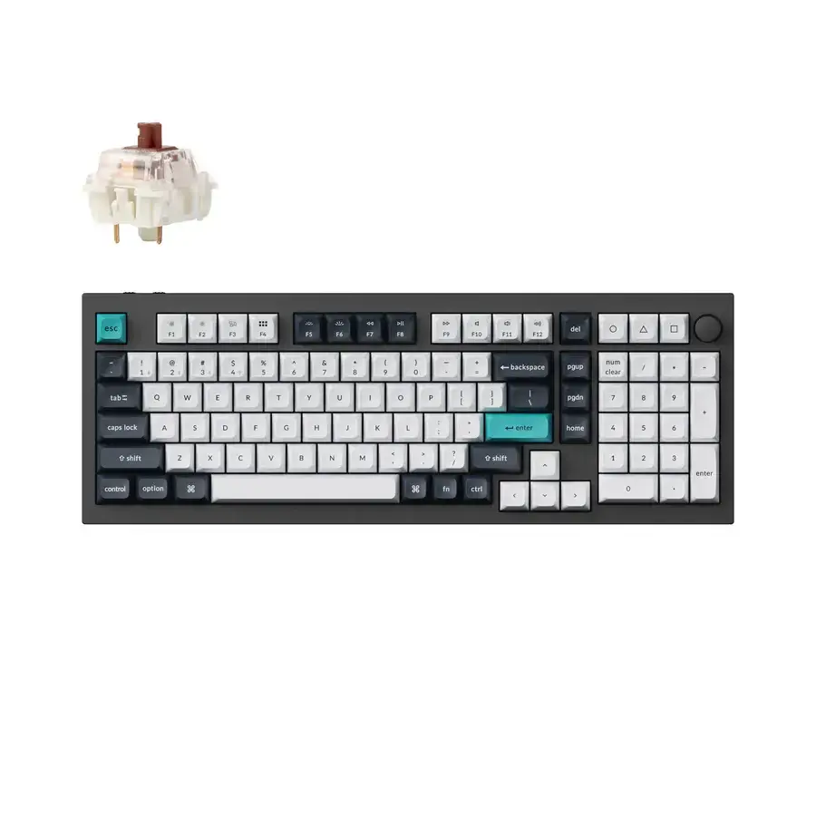 Μηχανικό πληκτρολόγιο Keychron Q5 Max QMK Carbon Black - Gateron Jupiter Brown