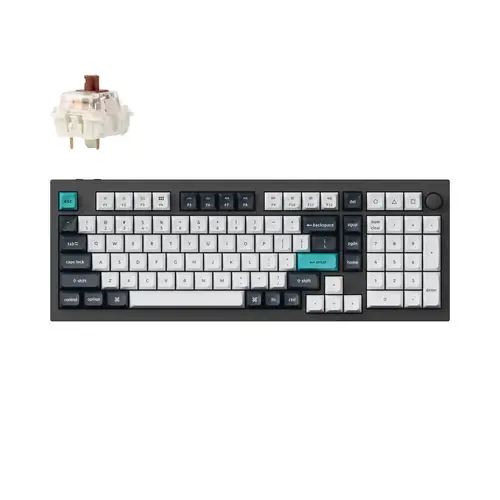 Tastatură mecanică Keychron Q5 Max QMK Carbon Black - Gateron Jupiter Brown - 1