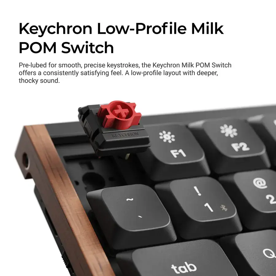 Безжчина механична клавиатура Keychron K3 MAX SE Black QMK/VIA - Milk POM Red Switch - image 3