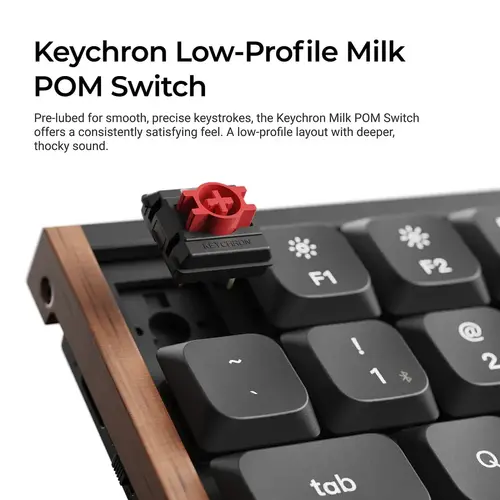 Безжчина механична клавиатура Keychron K3 MAX SE Black QMK/VIA - Milk POM Red Switch - image 3