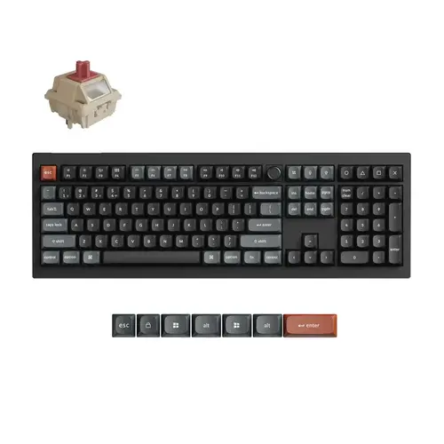 Ασύρματο μηχανικό πληκτρολόγιο Keychron V6 Ultra 8K - Silk POM Switch Red - 1