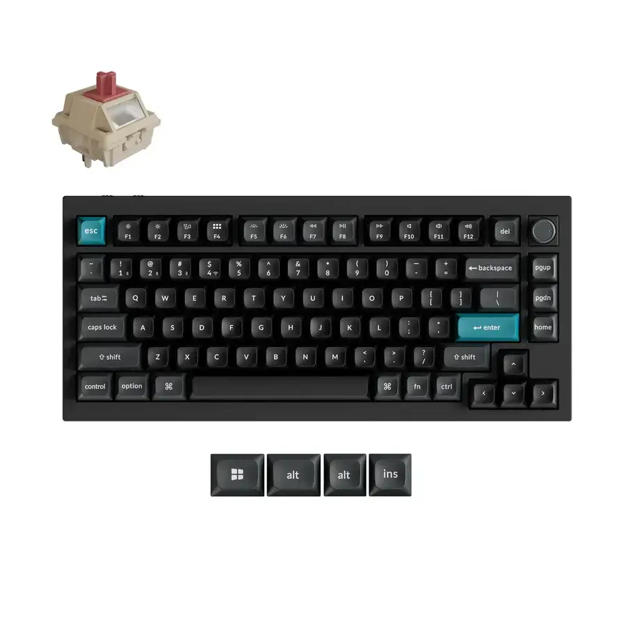 Ασύρματο μηχανικό πληκτρολόγιο Keychron Q1 Ultra 8K Black - Silk POM Switch Red