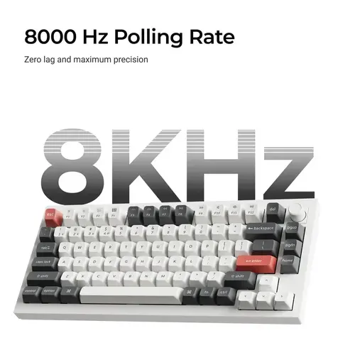 Безжична механичка клавиатура Keychron Q1 Ultra 8K Black - Silk POM Switch Red - image 1