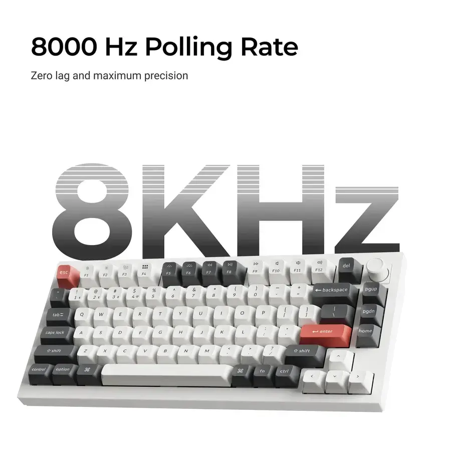 Безжична механичка клавиатура Keychron Q1 Ultra 8K Black - Silk POM Switch Brown - image 1
