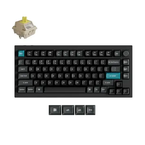 Ασύρματο μηχανικό πληκτρολόγιο Keychron Q1 Ultra 8K Black - Silk POM Switch Banana - 1