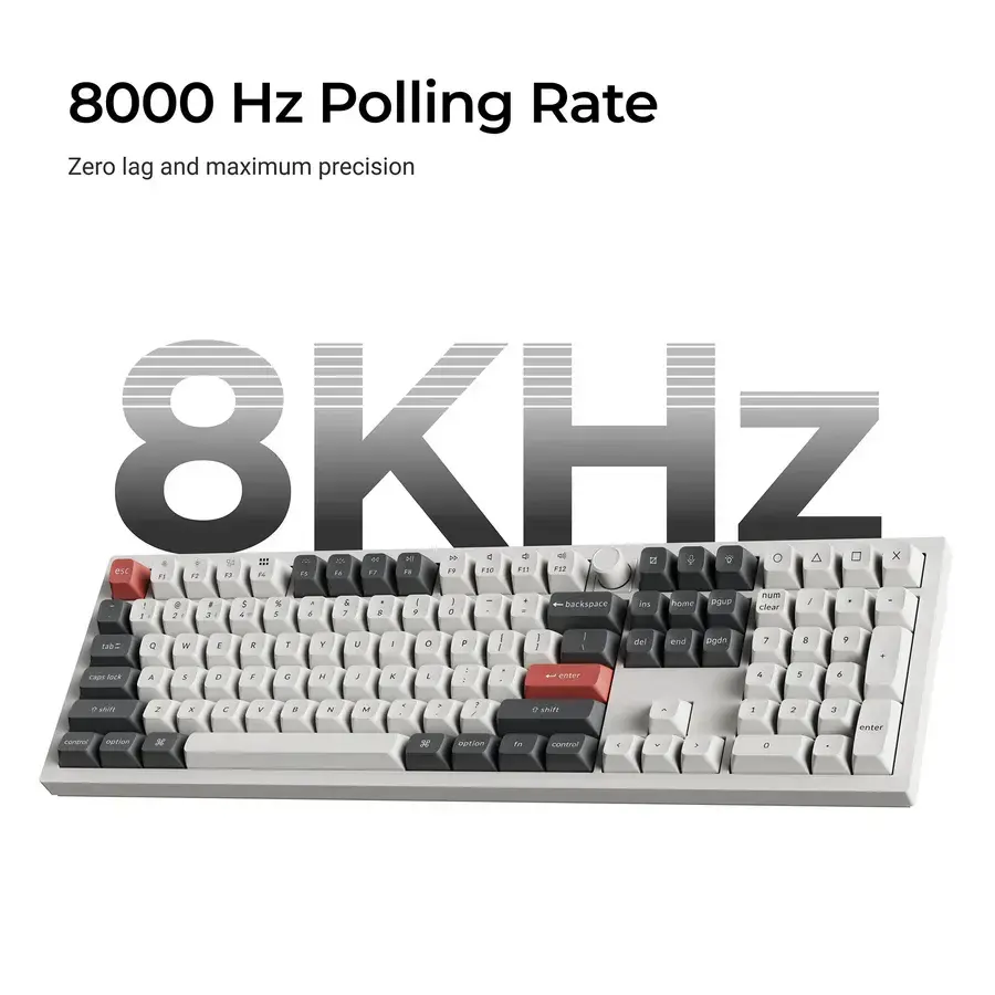 Безжична механичка клавиатура Keychron Q6 Ultra 8K Black - Silk POM Switch Brown - image 1
