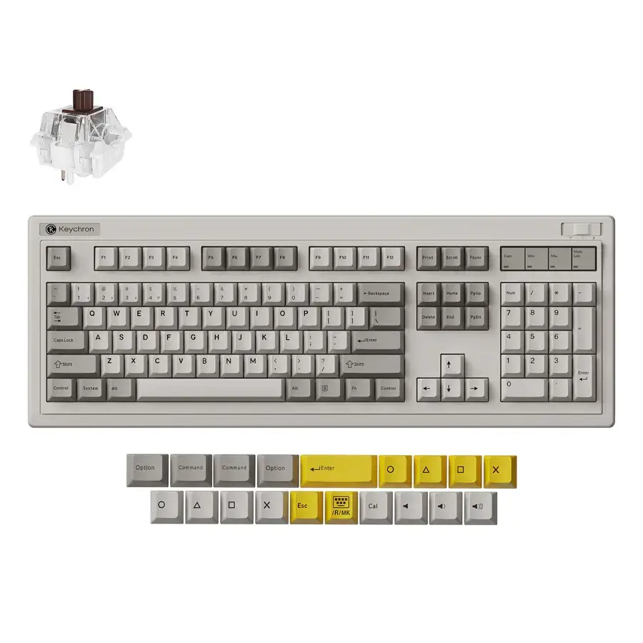 Ασύρματο μηχανικό πληκτρολόγιο Keychron R6 QMK Retro - Super Brown Switch
