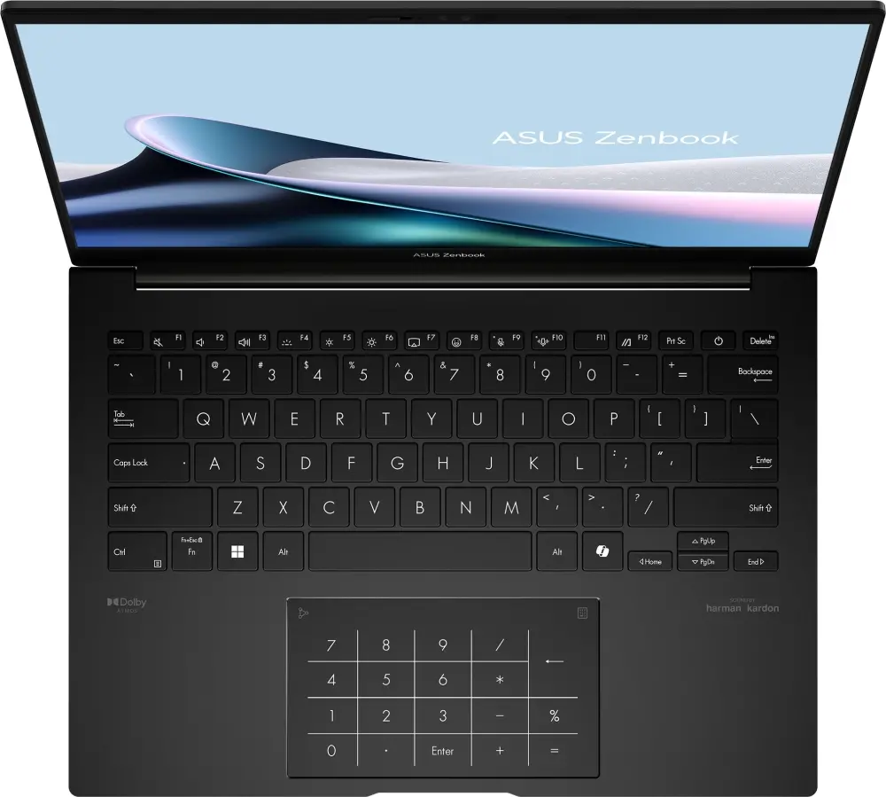 Лаптоп, Asus Zenbook UM3406GA-QD246WNA, AMD Ryzen 7 445 ,2.0GHz (14MB Cache, up to 4.6GHz, 6 cores, 12 Threads), 14.0 OLED WUXGA(WU) 1920X1200 16:10,LPDDR5X 16GB ( on board ),512GB  SSD G4, Windows 11,  Jade Black, Sleev, no adapter - image 4