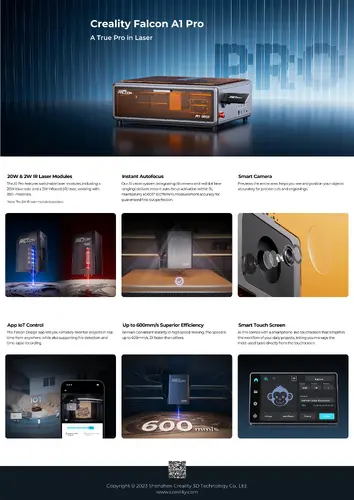 Машина за лазерно гравиране Creality Falcon A1 Pro 20W - image 8