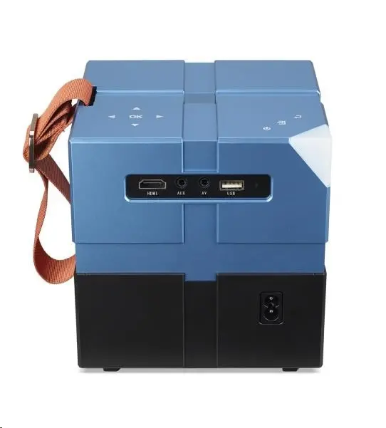 Мултимедиен проектор, AOPEN QH12a (powered by Acer), portable, LCD, HD (1280x720), 5500 LED Lumens (135 ANSI), 1 000:1, 1x, HDMI 1.4, DC Out (5V/0.5A), USB (Type A), AV (Composite+Audio R/L), Audio out, Speaker 2x3W, Bluetooth Wireless Audio, WiFi, 0.95Kg, 2Y, Blue - image 2