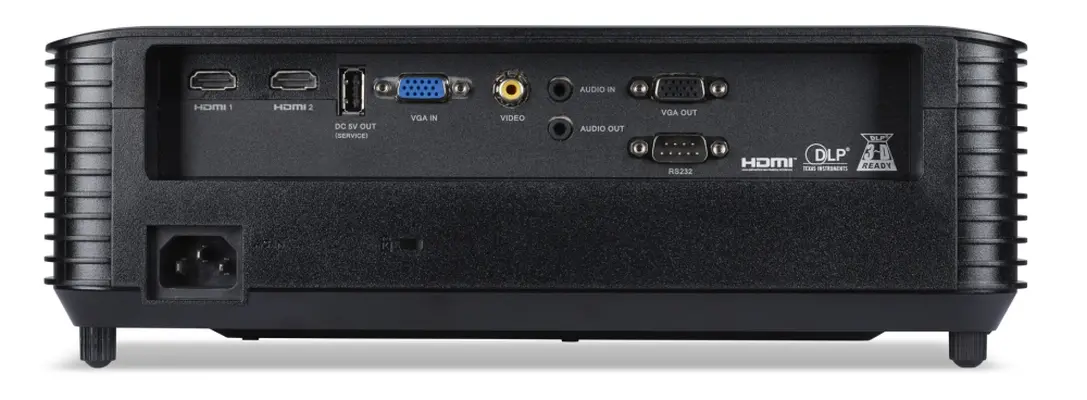 Мултимедиен проектор, Acer Projector X1328, DLP, WXGA (1280 x800), 5000 ANSI Lumens, 20 000:1, 1.1x, 3D ready, HDMI 1.4x2, VGA in/out, DC Out (5V/1.5A, USB-A), RCA, RS232, Audio in/out, Auto keystone, Speaker 3W, 2.7kg, 2Y, Black - image 3