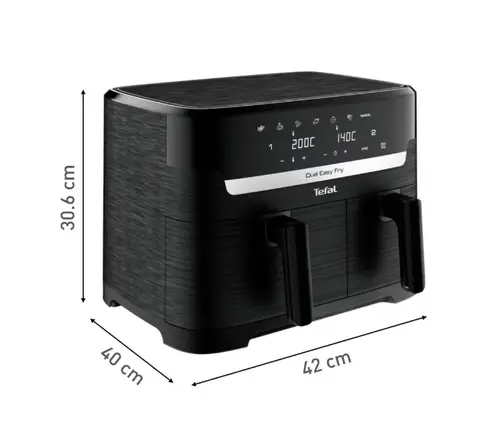 Уред за здравословно готвене, Tefal EY901N10 Dual Easy Fry Essential Blk - image 2