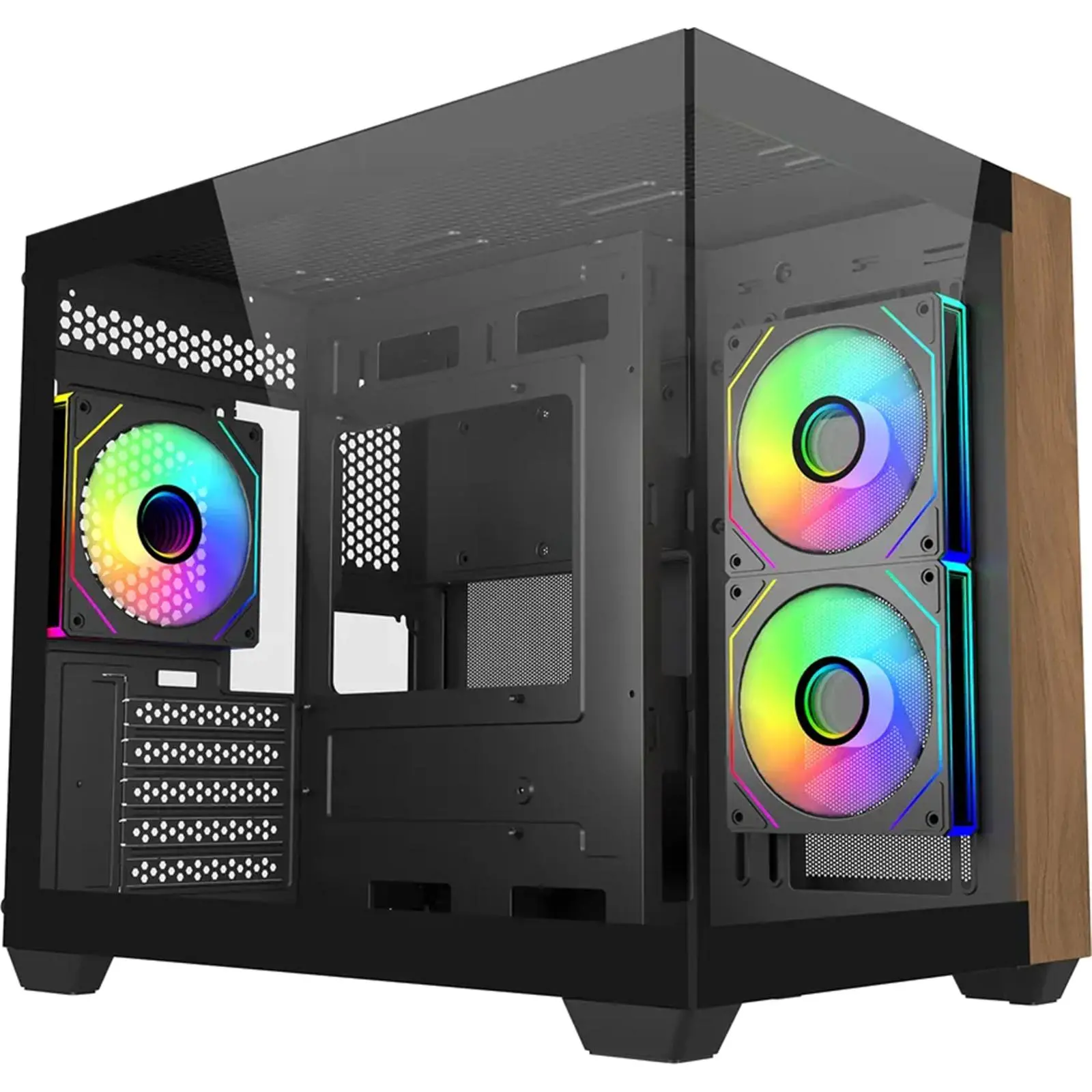 Κουτί CoolerMaster Elite 481 Wood - Μαύρο