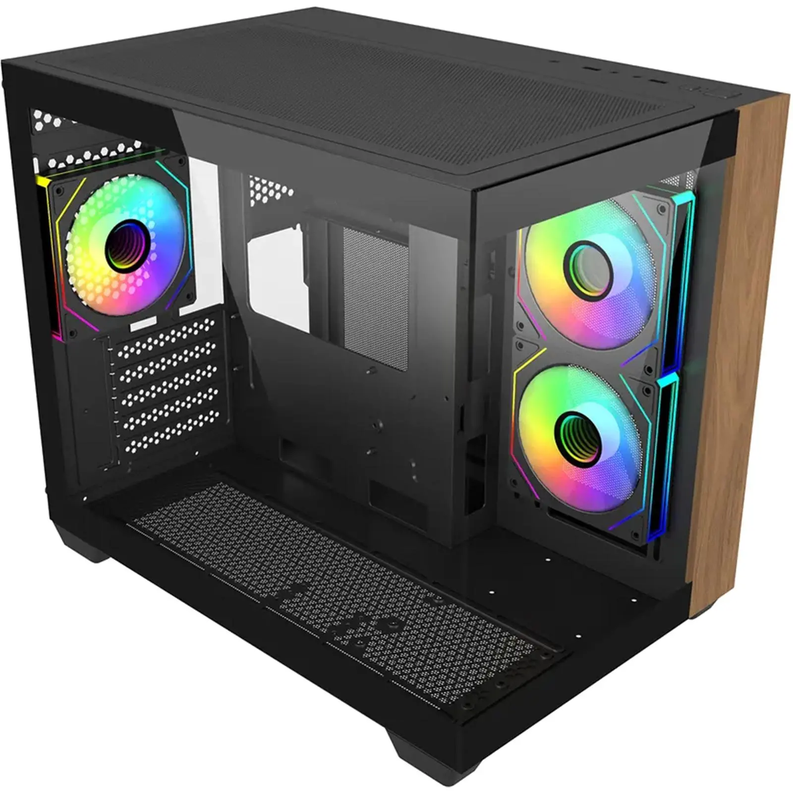 Кутия CoolerMaster Elite 481 Wood - Черна - image 2