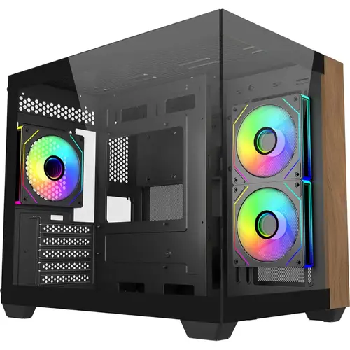 Carcasă CoolerMaster Elite 481 Wood - Neagră - 1