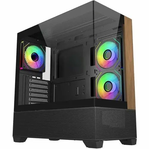 Carcasă CoolerMaster Elite 690 Wood - Neagră - 1