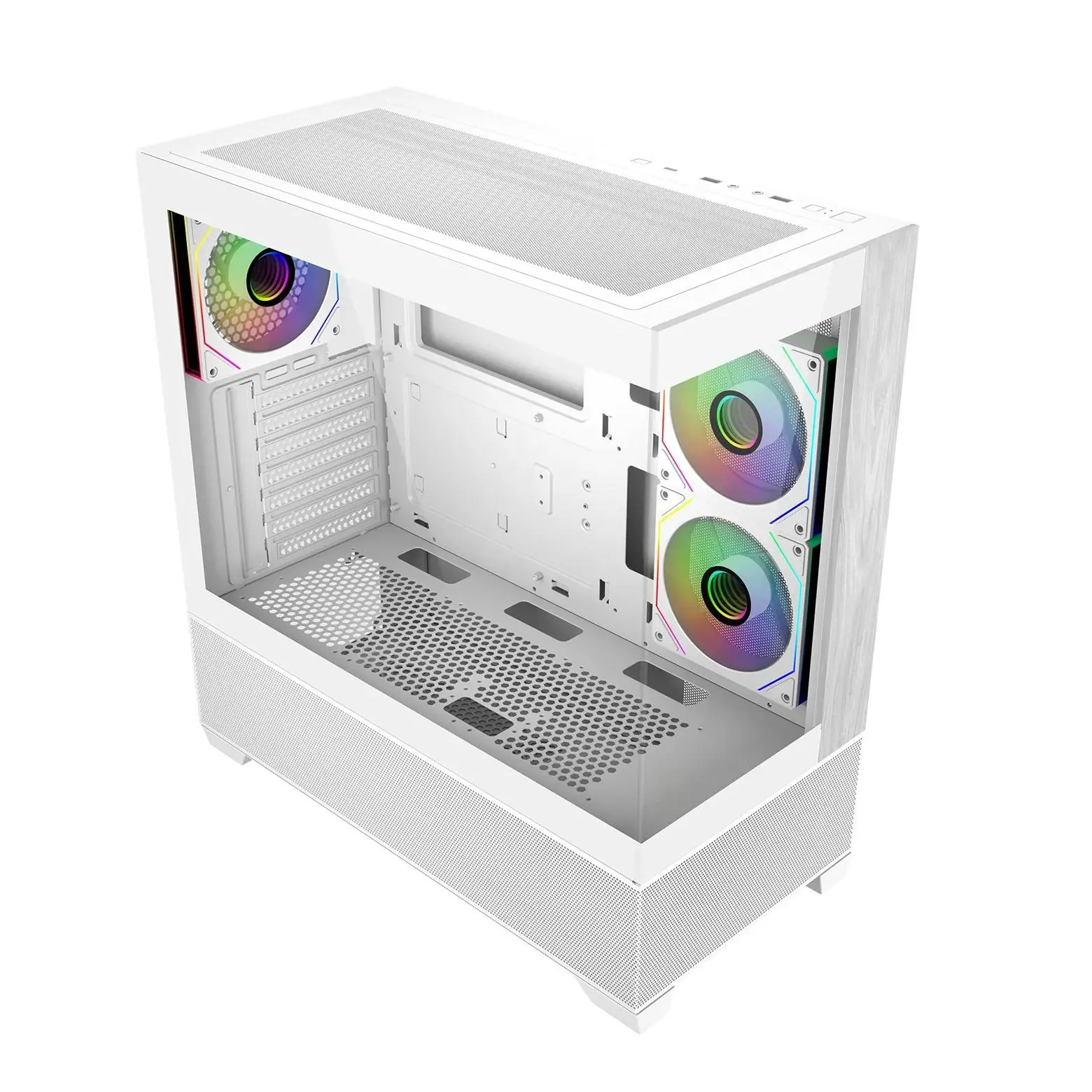 Кутия CoolerMaster Elite 690 Wood - Бял - image 2
