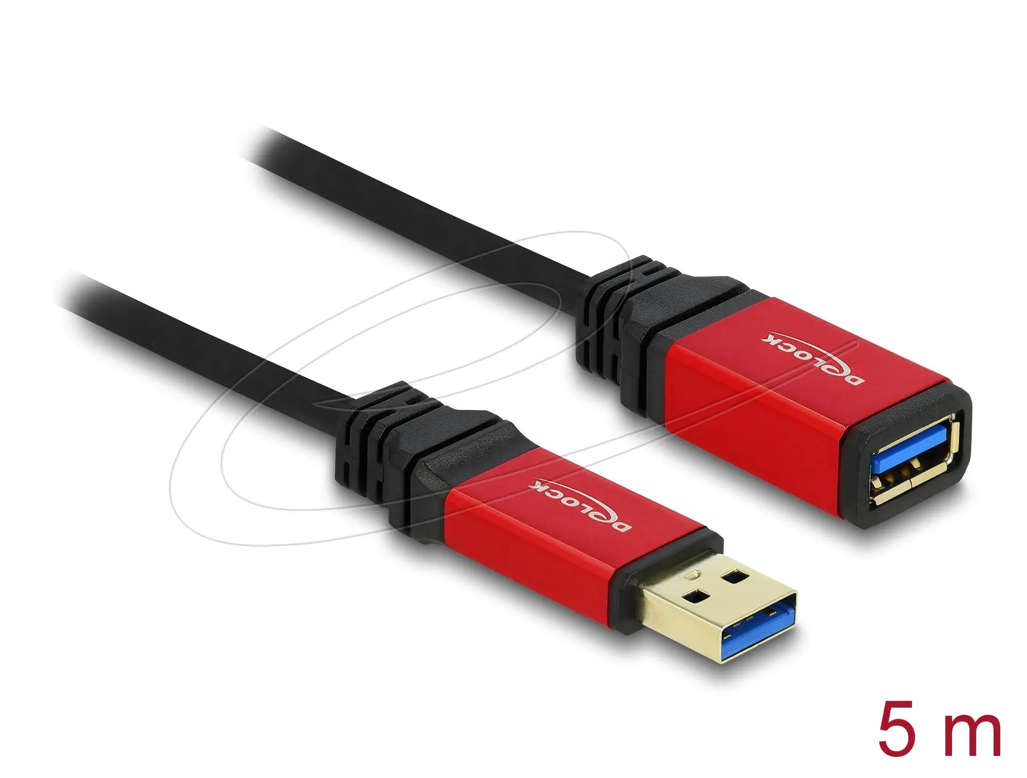 Καλώδιο προέκτασης Delock USB-A αρσενικό - USB-A θηλυκό, 5 μ, θωρακισμένο, μαύρο
