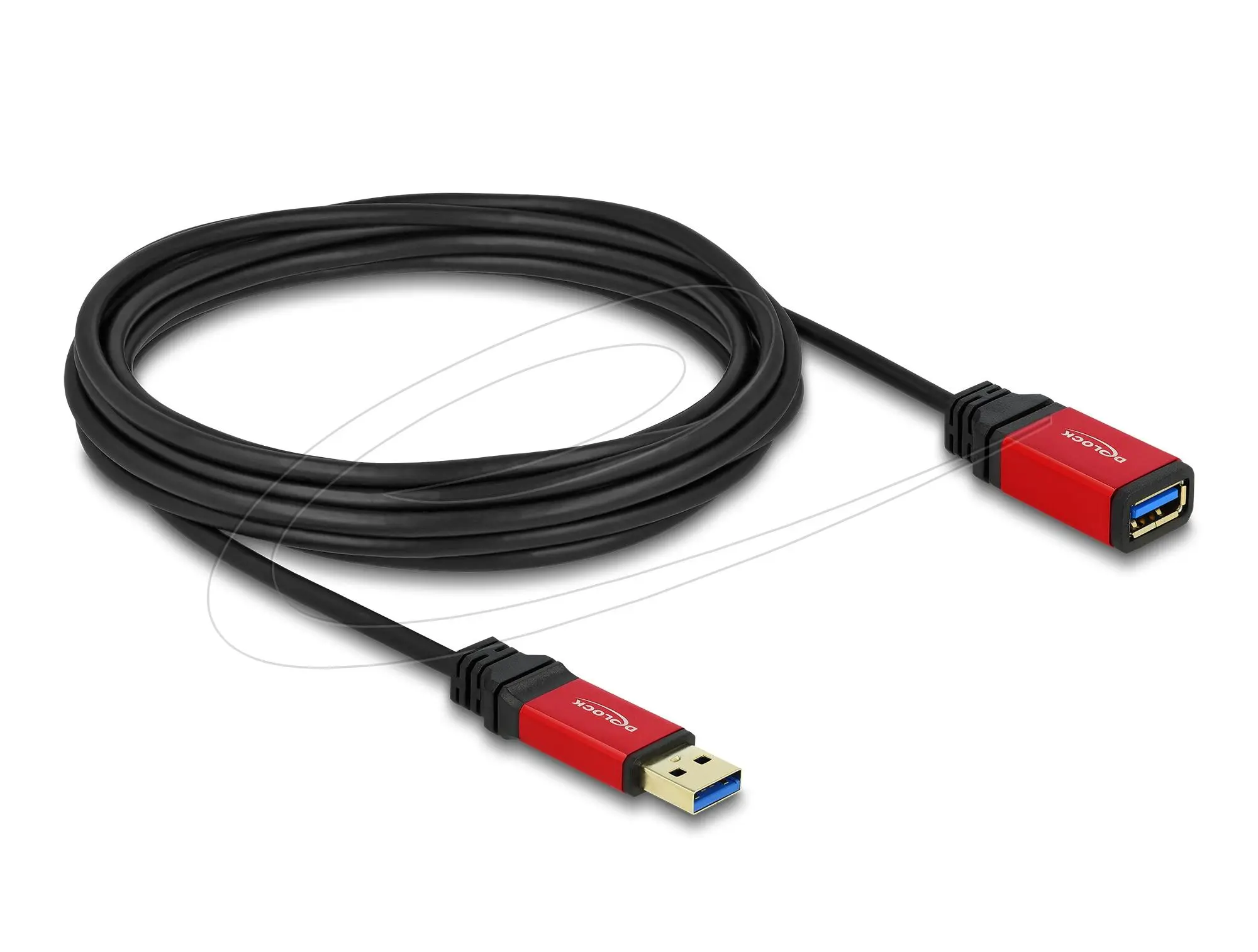 Удължителен кабел Delock USB-A мъжко - USB-А женско, 5 м, Екраниран, Черен - image 1