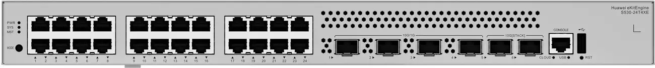 Комутатор Huawei S530-24T4XE, 24x1G, 4x10G SFP+, 2x12G stack ports, L3 - image 2