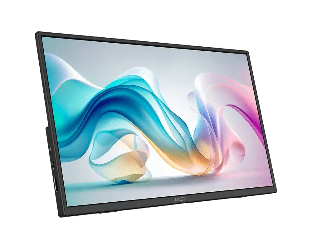 Монитор, MSI PRO MP165 E6 Portable Monitor, 15.6", 4ms, 60Hz IPS, 1920x1080, EyesErgo, Anti-flicker, Less Blue Light, 250nits AG, 16.7M, 1000:1, 2xType-C(15W), HDMI(2.0b), 2x1W, Tilt, VESA 75, Black, 0.78kg