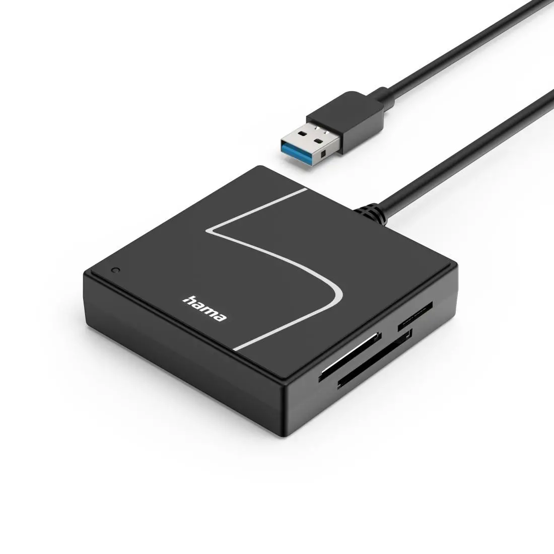 HAMA Четец за карти USB, USB-A, с USB-C адаптер, USB 3.2 Gen1, SD/micro-SD/CF/MS - image 2