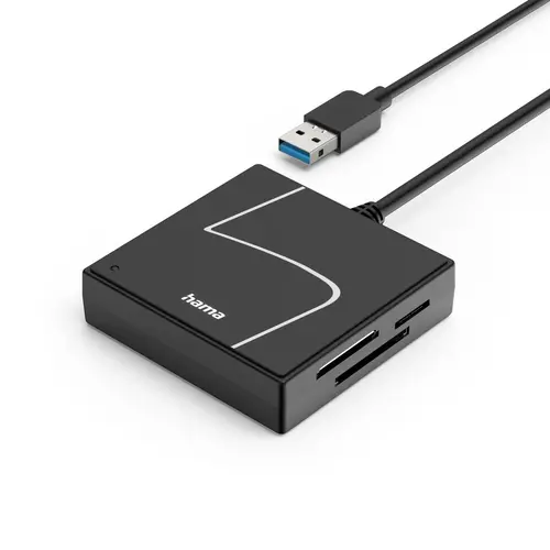 HAMA Четец за карти USB, USB-A, с USB-C адаптер, USB 3.2 Gen1, SD/micro-SD/CF/MS - image 2
