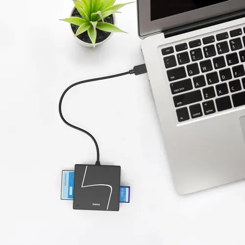 HAMA Четец за карти USB, USB-A, с USB-C адаптер, USB 3.2 Gen1, SD/micro-SD/CF/MS - image 6