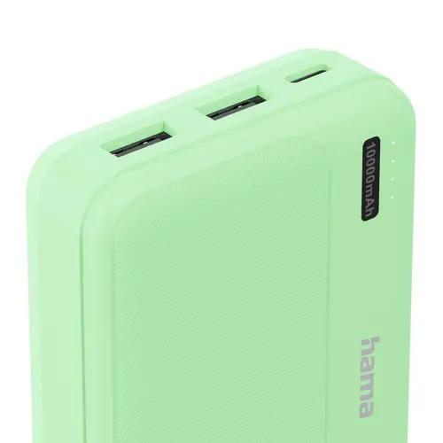 HAMA Външна батерия "Pocket 10", 10000 mAh, Изходи: 2x USB-A, зелена - image 6