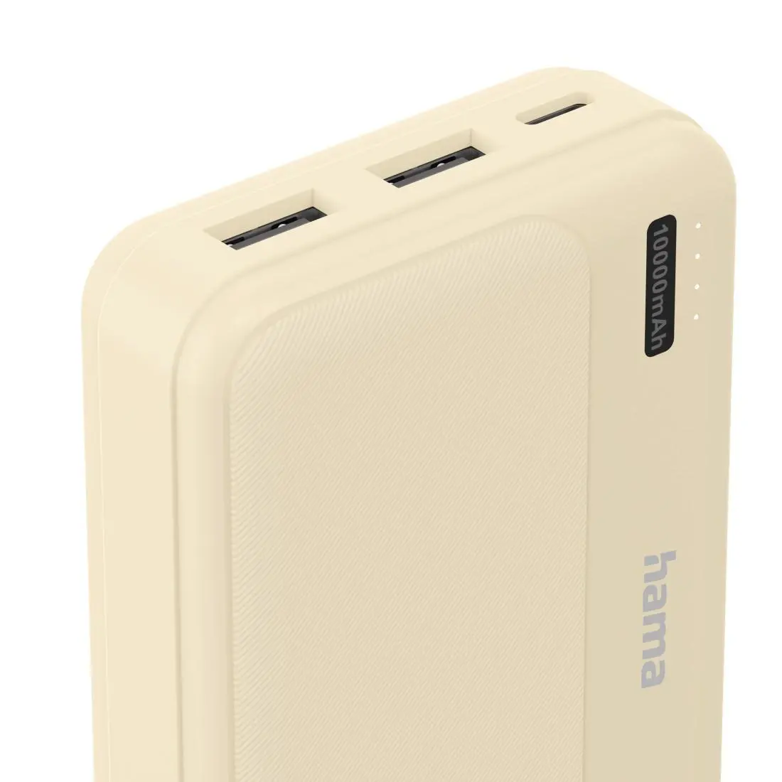 HAMA Външна батерия "Pocket 10", 10000 mAh, Изходи: 2x USB-A, бежов - image 3