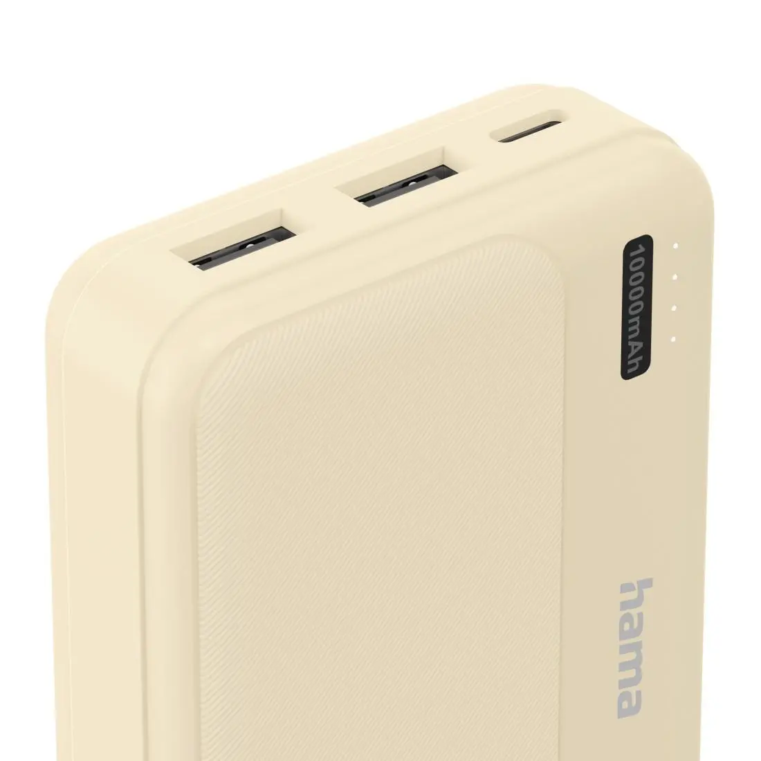HAMA Външна батерия "Pocket 10", 10000 mAh, Изходи: 2x USB-A, бежов - image 6