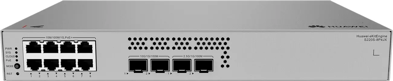Комутатор Huawei S220S-8P4JX, 8x1G POE+, 2x10G SFP+, 2x2.5G SFP, L2, 128W - image 3