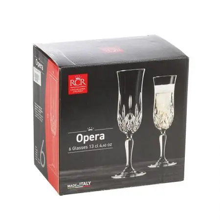Комплект 6 чаши за шампанско RCR Italy, колекция Opera - image 5