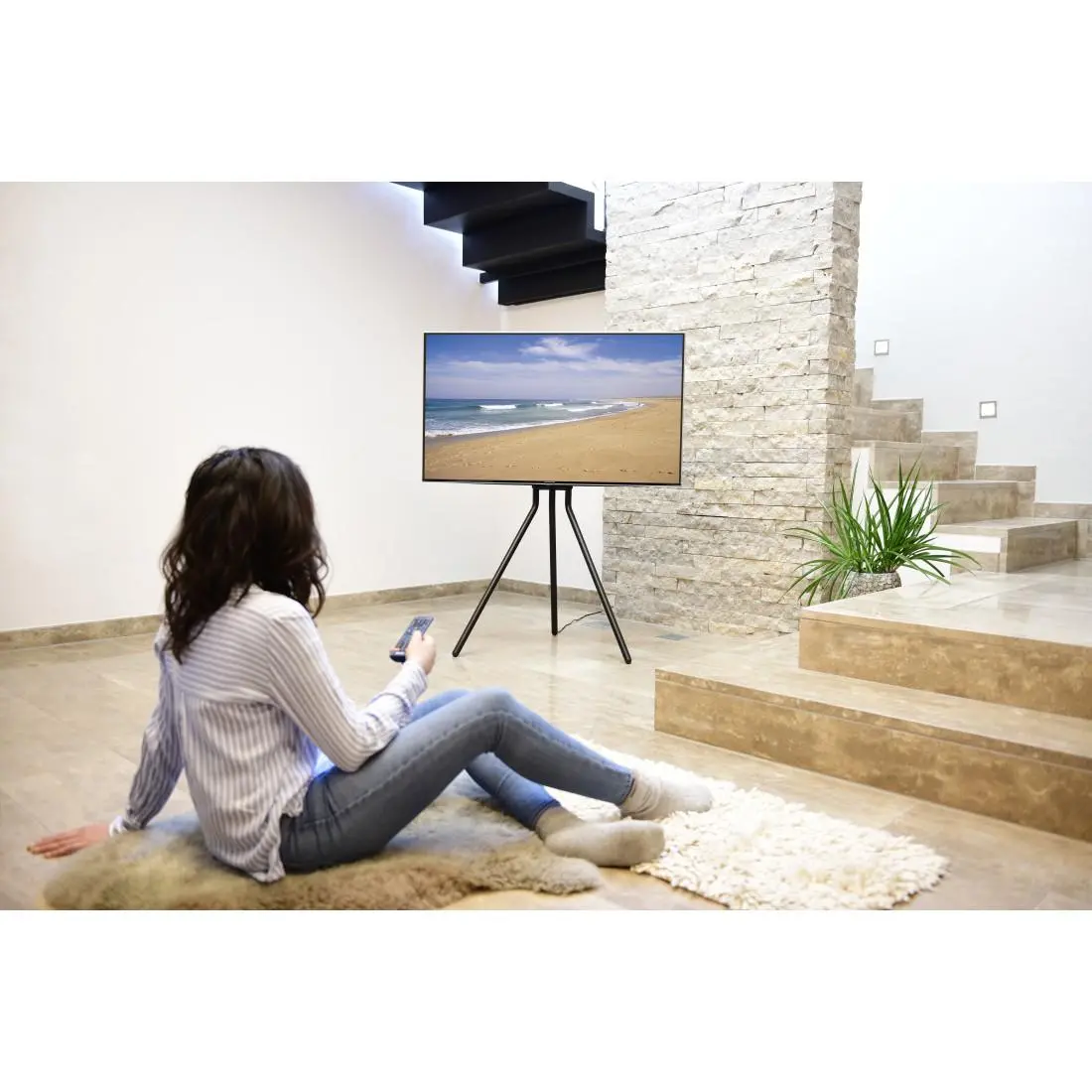 Стойка за TV Easel Design , до 191см / 75"/, до 40кг, черна - image 1