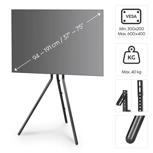 Стойка за TV Easel Design , до 191см / 75"/, до 40кг, черна - image 8