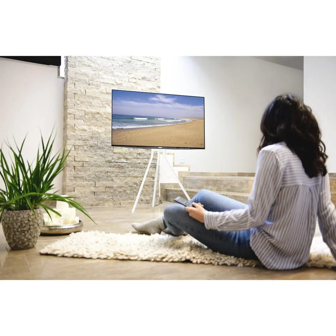 Стойка за TV Easel Design , до 191см / 75"/, до 40кг, бял - image 5