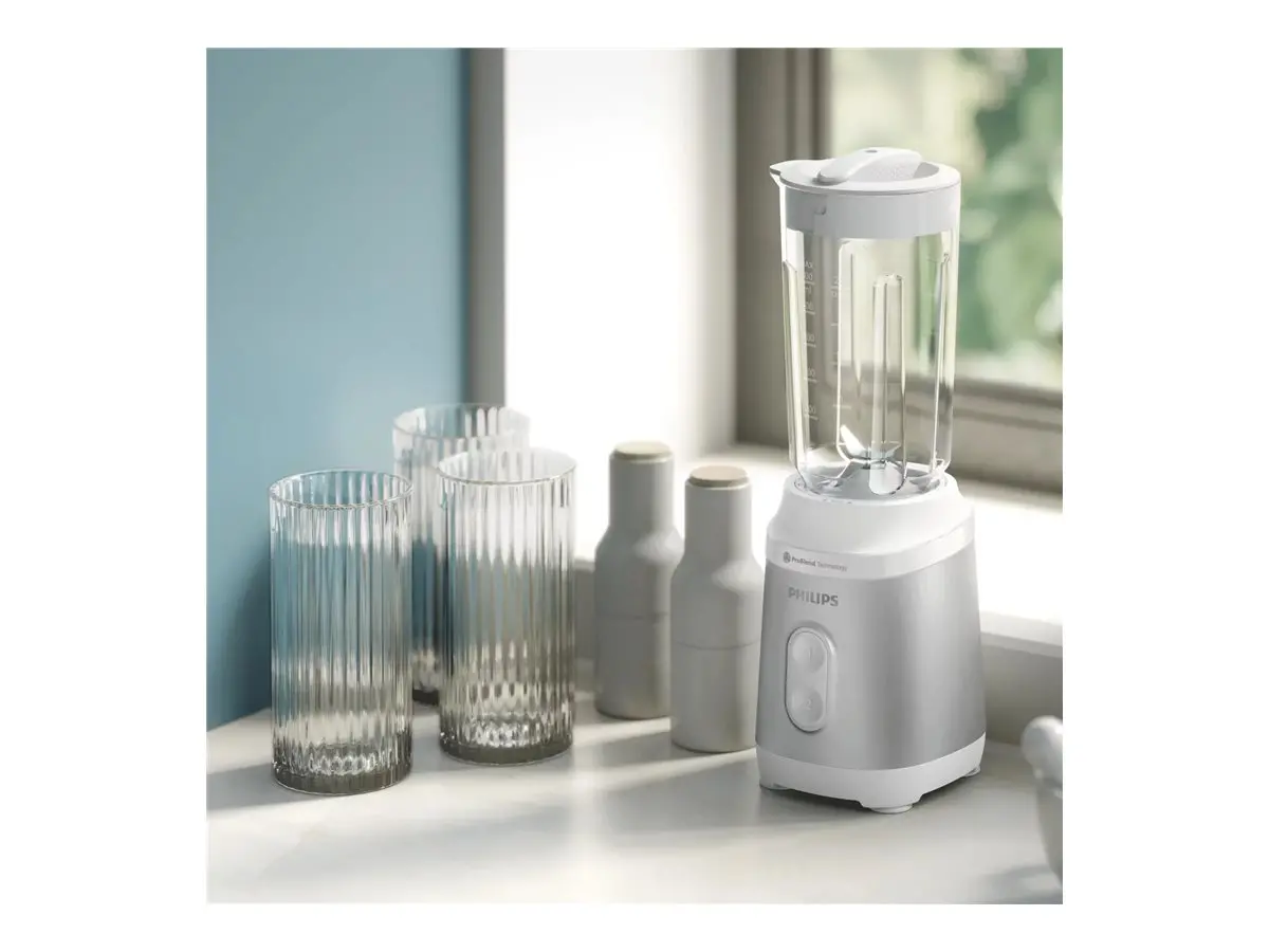 PHILIPS Мини Блендер Series 3000 350W ProBlend 2 настройки на скоростта бяло и метал - image 2