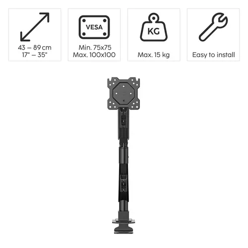 HAMA Стойка за монитор за бюро, 17"-35", регулируема, газова пружина - image 11