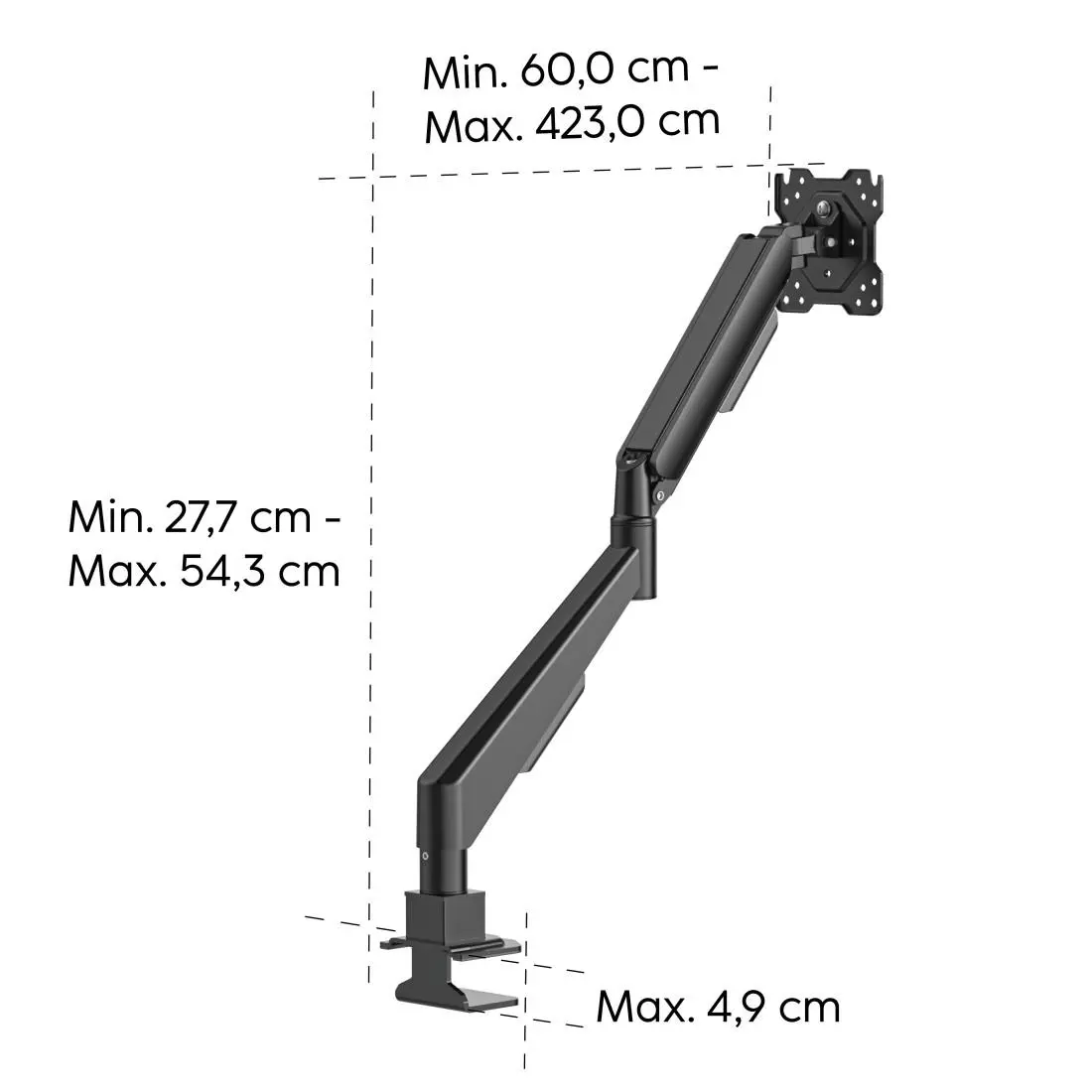 HAMA Стойка за монитор за бюро, 17"-35", регулируема, газова пружина - image 15