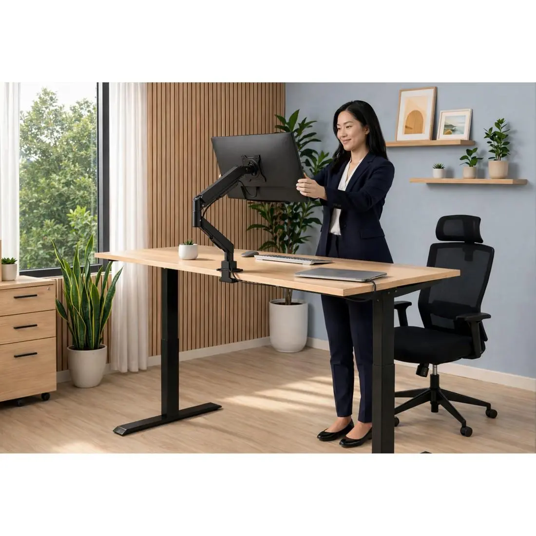 HAMA Стойка за монитор за бюро, 17"-35", регулируема, газова пружина - image 5
